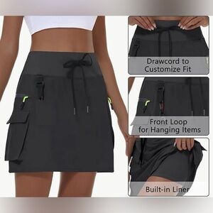 NWT Womens Athletic Cargo Skort Size S UPF 50 Sun Protection Casual Golf Tennis‎